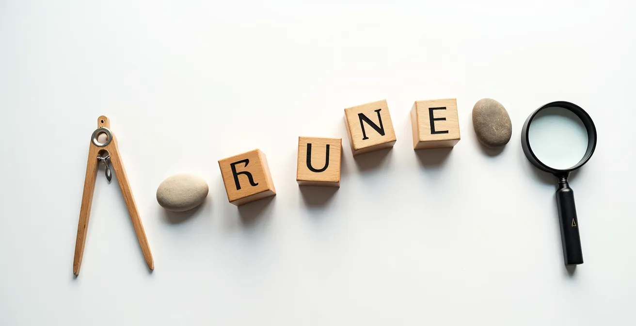 Métaphore visuelle de l'apprentissage avec objets symboliques disposés en arc